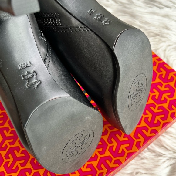 Tory Burch Black Bristol Equestrian Calf Ankle Bootie Shoes 7.5 - Picture 9 of 11